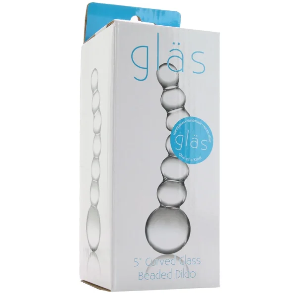 Gläs Curved Beaded Glass Dildo - Clear
