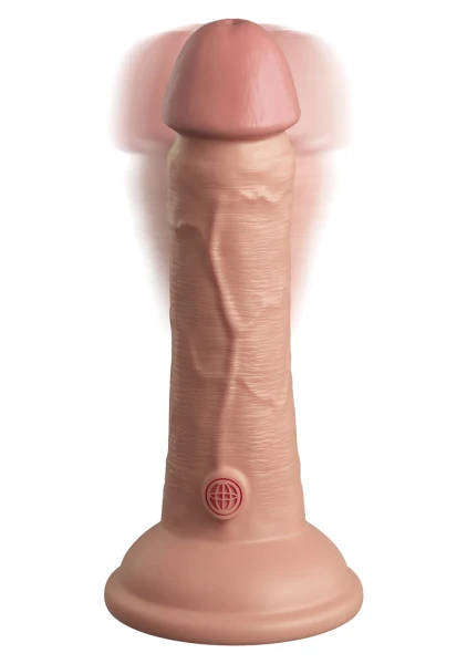 King Cock Elite 6 Inch Dual Density Vibrating Cock Flesh Brown — image 13 of 22
