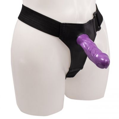 Stiff Competition Purple Unisex Hollow Strap On 6 Inch