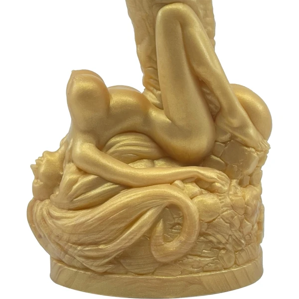 The Futanari 9.5" Silicone Fantasy G-Spot Dildo By Uberrime - Goldfinger