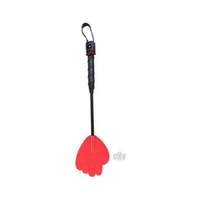Rouge Mini Leather Hand Riding Crop Red