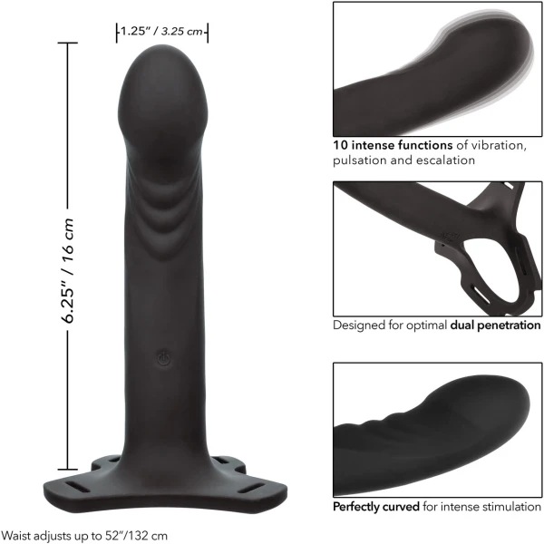 Boundless Multi-Purpose Harness With Rechargeable Vibrating Silicone Probe By CalExotics