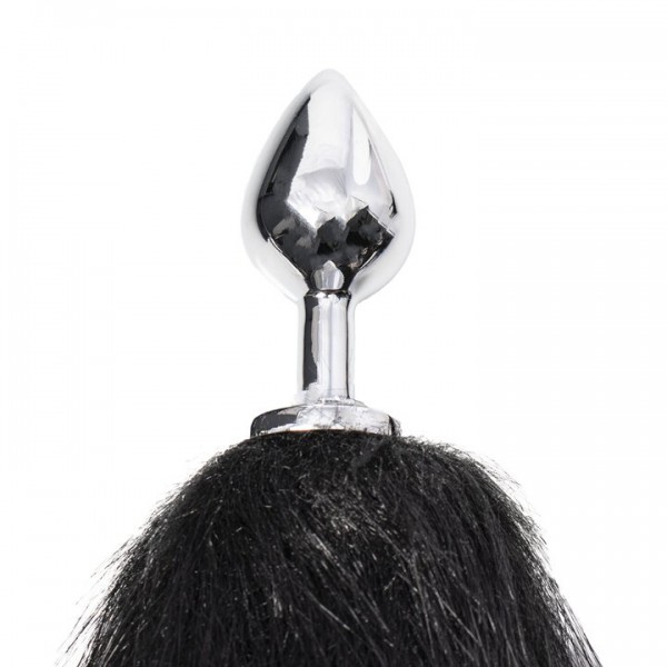 Bondara Vixen Black Faux Fox Tail Metal Butt Plug — image 4 of 4