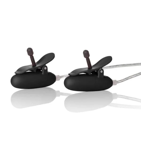 Advanced Vibrating Heated Nipple Teasers Black