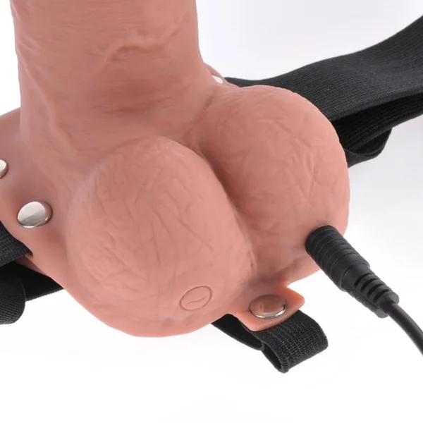 Fetish Fantasy Series 7" Hollow Rechargeable Strap-on With Remote - Tan — image 15 of 17