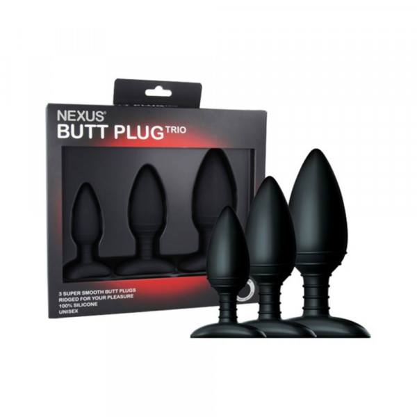 Nexus Butt Plug Trio 3 Butt Plugs Black
