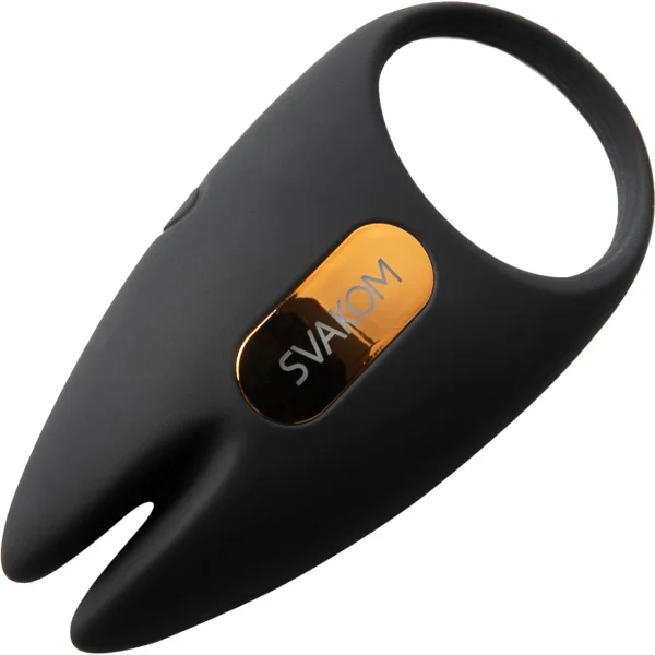 SVAKOM Winni 2 App Enabled Silicone Rechargeable Vibrating Cock Ring With Remote - Black