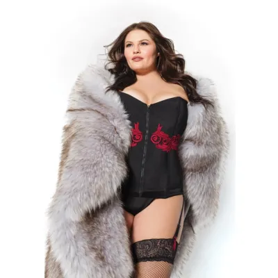 Black Corset With Red Applique