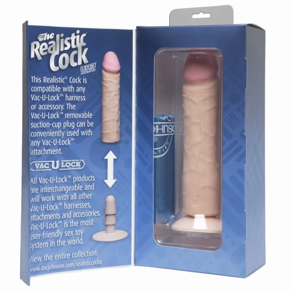Realistic Cock Ultraskyn UR3 8 inch with out Balls White