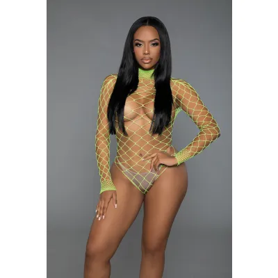 BeWicked Dancing All Night Neon Green Bodystocking