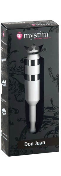 Mystim Don Juan White Anal/Vaginal Probe with E-Stim