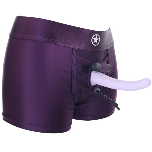Ouch! Vibrating Purple Strap-on Boxer in M/L