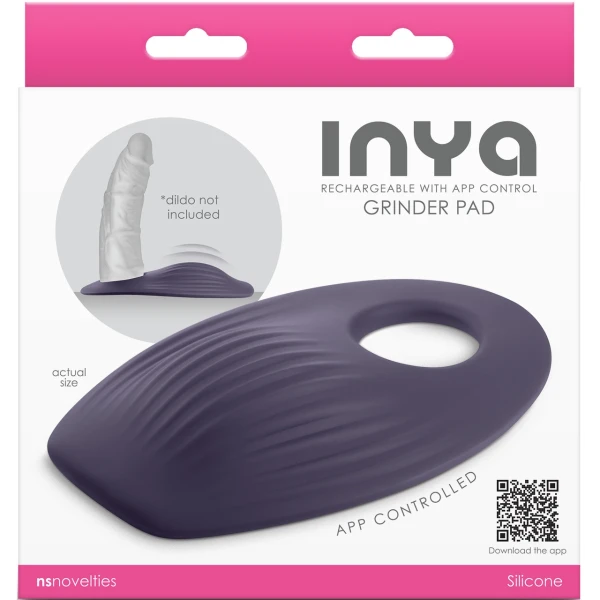 Inya Grinder Silicone App Controlled Waterproof Grinder Pad With Dildo Holder - Gray