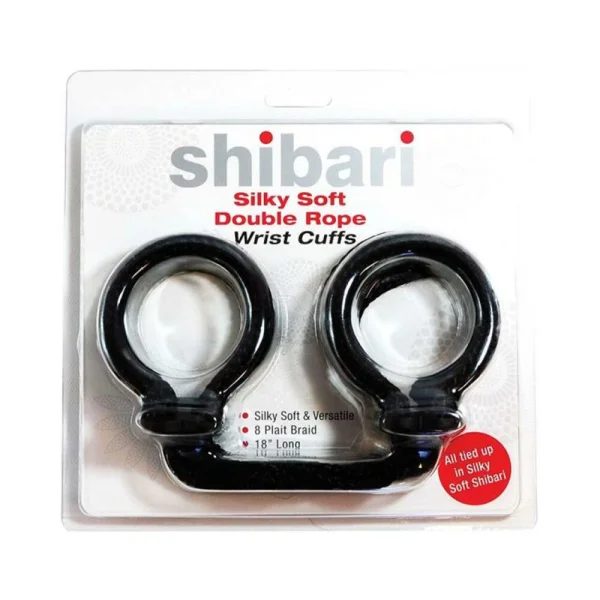 Shibari Silky Soft Double Rope Wrist Cuffs (black)