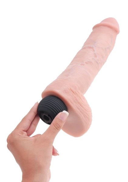 King Cock 9" Squirting Cock With Balls - Chocolate