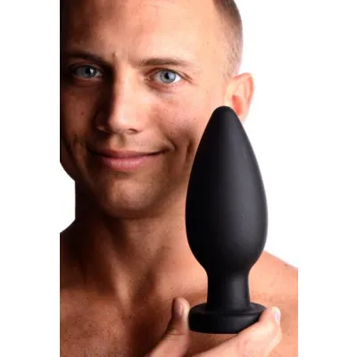 Colossus XXL Silicone Anal Plug Suction Cup Black