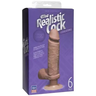 The Realistic Cock Ultraskyn Vibrating 6 Caramel