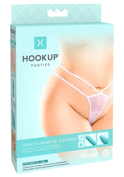 Pipedream Products Hookup Panties Remote Bow Tie G-String