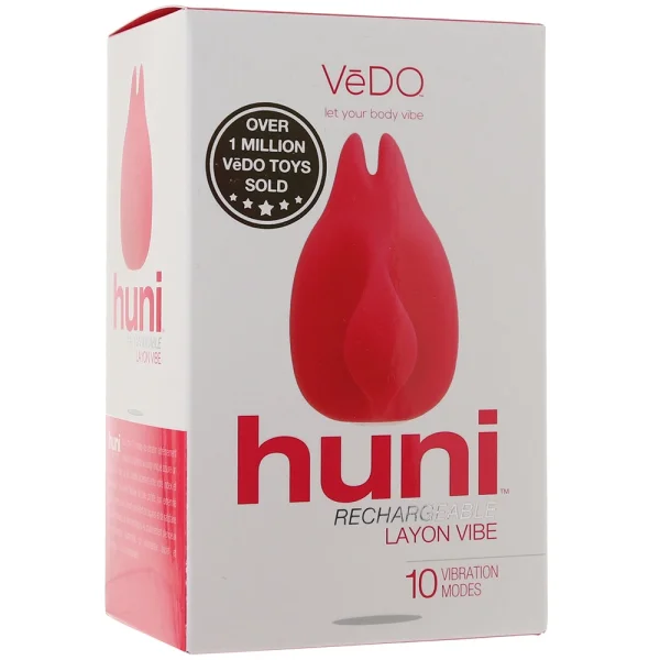 Huni Rechargeable Waterproof Silicone Lay-On Clitoral Vibrator by VeDO - Foxy Pink