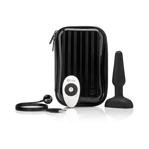 B-vibe Trio Silicone Vibrating Remote Controlled Multispeed Waterproof Anal Play Plug With Travel Ca