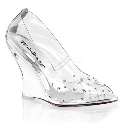 4 inches Peep Toe Wedge Pump