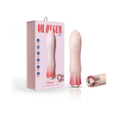 G Spot Vibrators Blush Oh My Gem Elegant Rechargeable Warming Textured Silicone G spot Vibrator Morganite