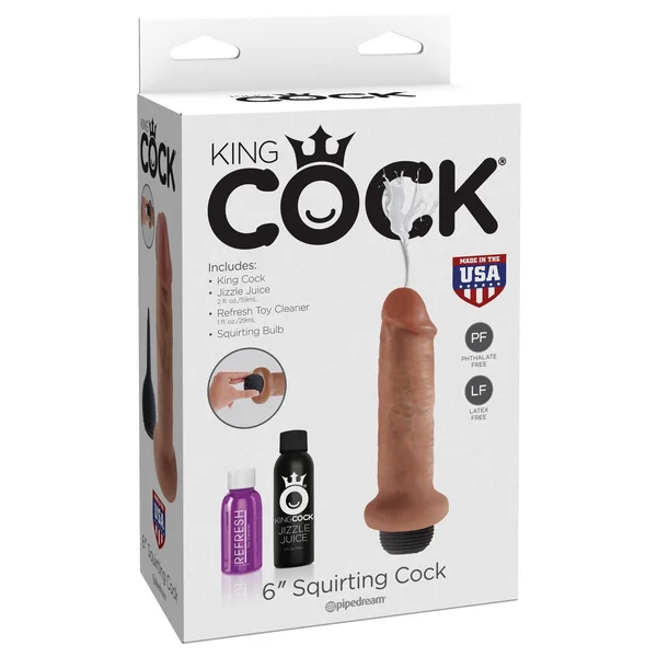 King Cock 6" Squirting Cock - Tan — image 15 of 18