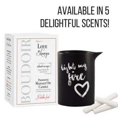 Intimate Messages Chalkboard Massage Candle with Pheromones by Body Boudoir