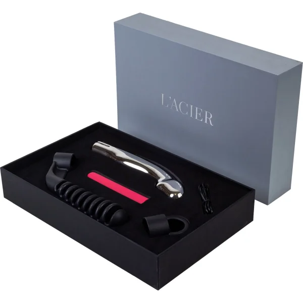 L'Acier Capo Stainless Steel Waterproof Rechargeable Vibrating Dildo