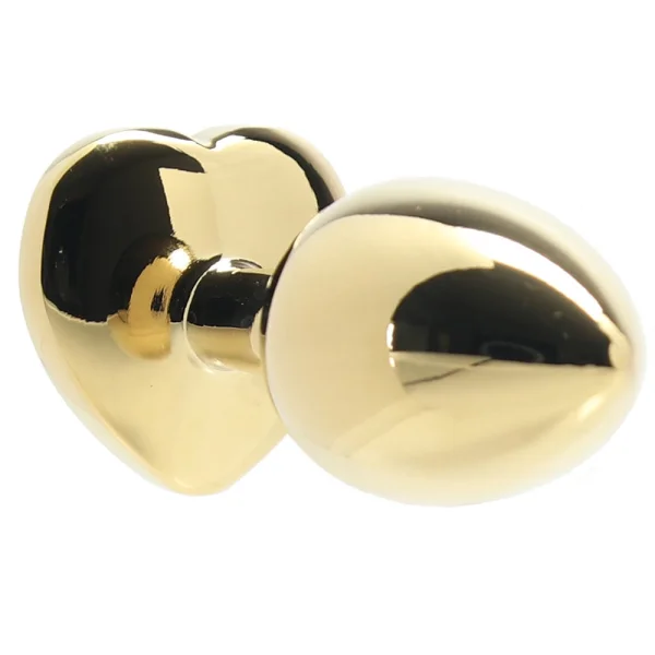 Shots Ouch! Heart Gem Butt Plug Small - Gold/Ruby Red