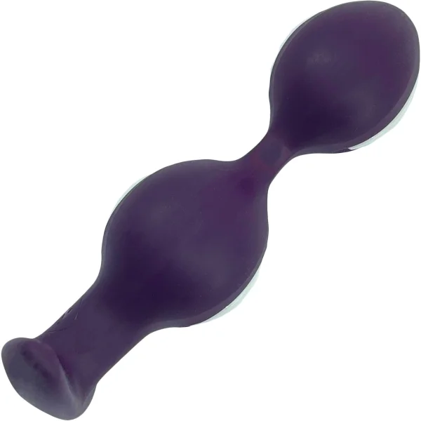 Fun Factory B Ball Duo Silicone Weighted Butt Plug - Dark Violet & White