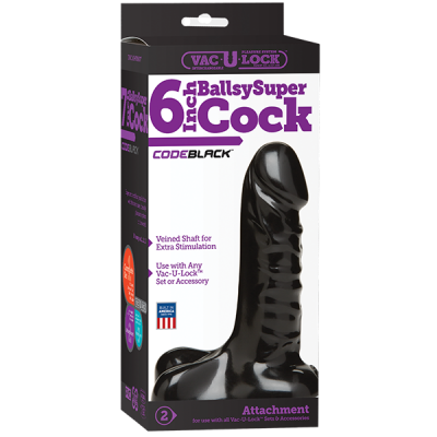 Vac U Lock CODE BLACK Ballsy 6 Super Cock