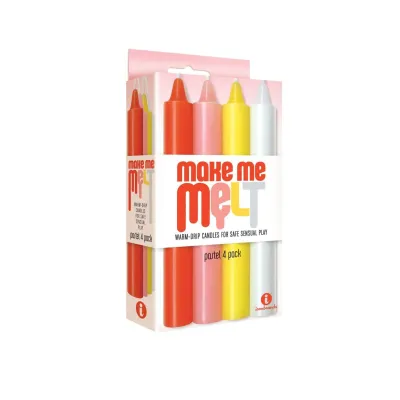 The 9 s Make Me Melt Sensual Warm Drip Candles 4 Pack Pastel