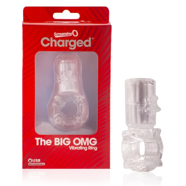 Big Omg Vibrating Ring - Clear - 6 Count Box