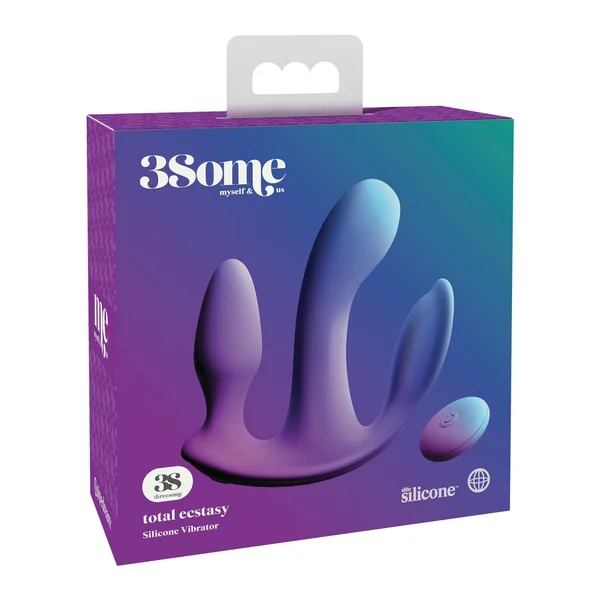 Threesome Total Ecstay Silicone Vibrator - Purple — image 9 of 12