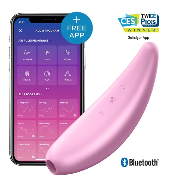 Satisfyer Curvy 3+ Pink App Controlled Vibrating Clitoral Stimulator