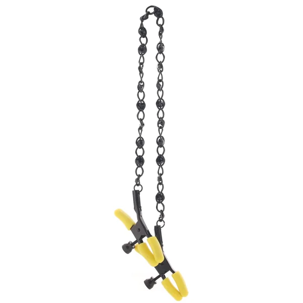 Boundless Nipple Teasers Adjustable Nipple Clamps By CalExotics - Black & Yellow