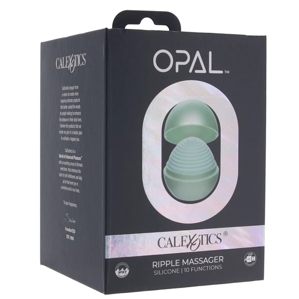 Opal Ripple Massager Rechargeable Waterproof Silicone Vibrator By CalExotics - Green