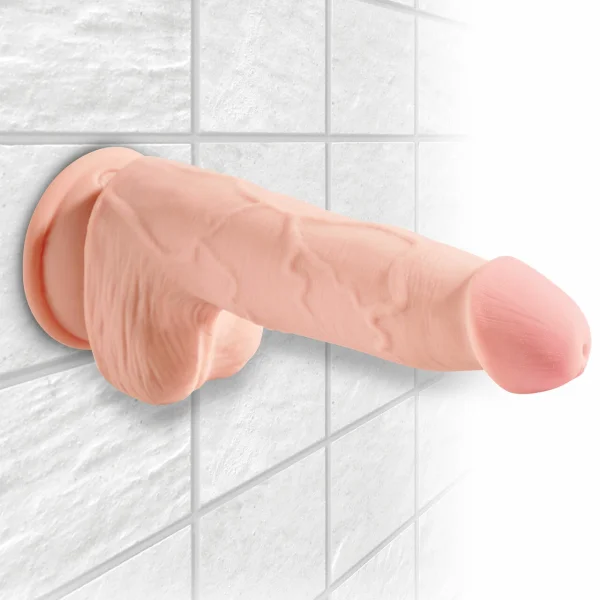 King Cock Plus 5" Triple Density Cock With Balls & Suction Cup Base - Vanilla