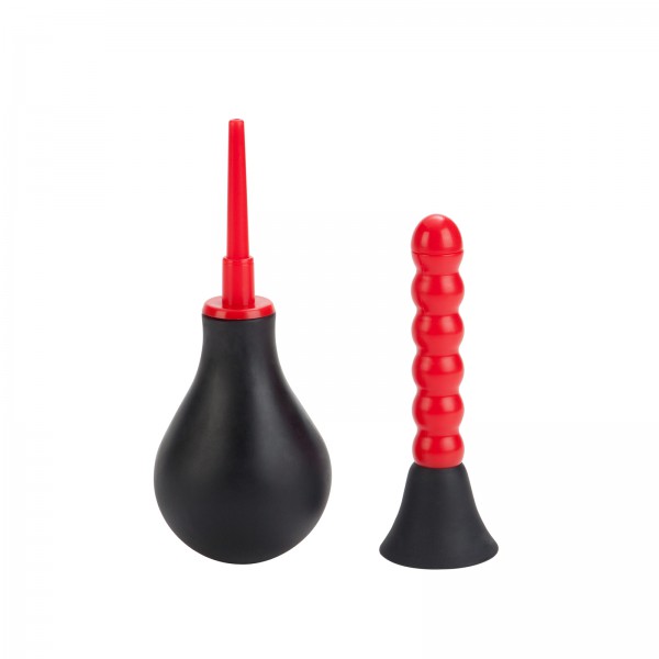 California Exotic Ribbed Anal Douche with 2 Attachments