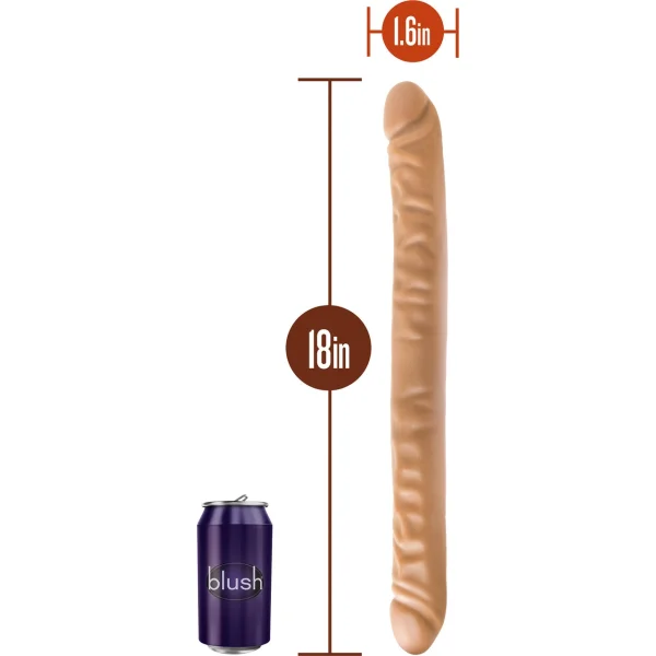 Dr. Skin 18 Inch Double Dildo by Blush - Caramel