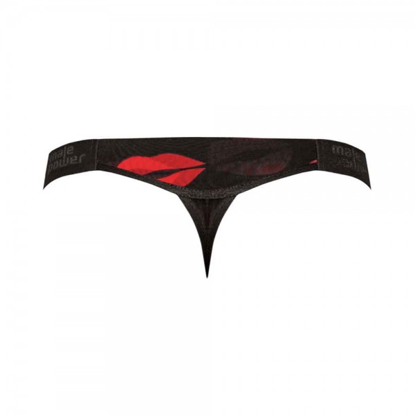 Male Power Kiss Me Micro Thong V Sheer Lips L/xl — image 4 of 12