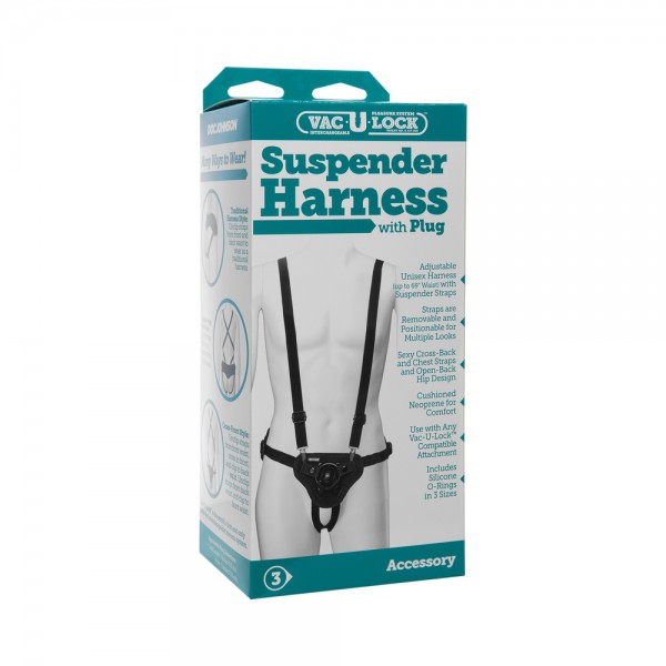 Vac-u-lock Suspender Harness With Plug Black