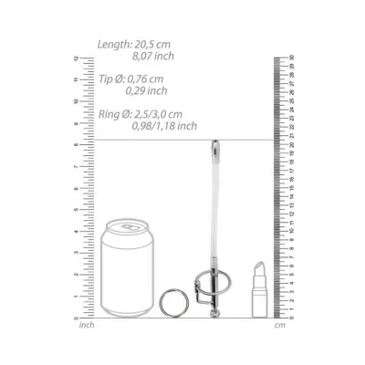 Ouch Urethral Sounding Metal Dilator Stick With Ring 7 6 Mm