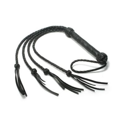 Strict Leather Four Lash Whip Black