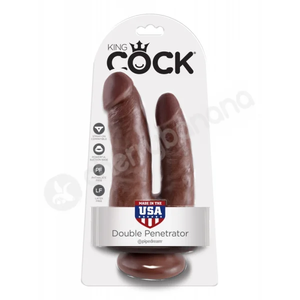King Cock Brown Double Penetrator Dildo