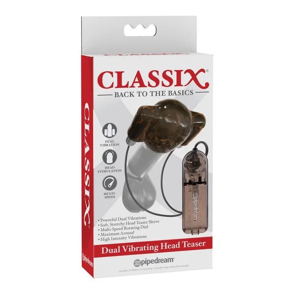 Classix Dual Vibrating Head Teaser - Black-smoke — image 7 of 9