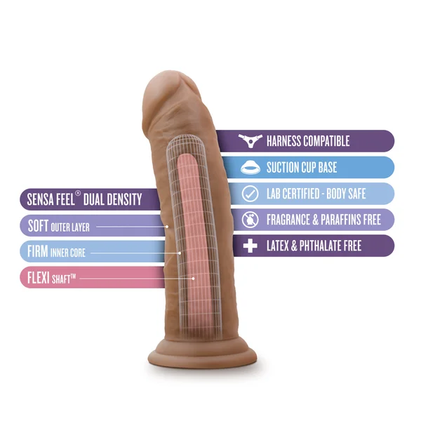 Au Naturel - 8 Inch Dildo With Suction Cup -  Mocha — image 13 of 16