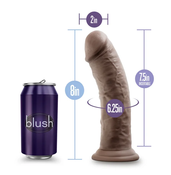 Au Naturel - 8 Inch Dildo With Suction Cup -  Chocolate — image 12 of 16