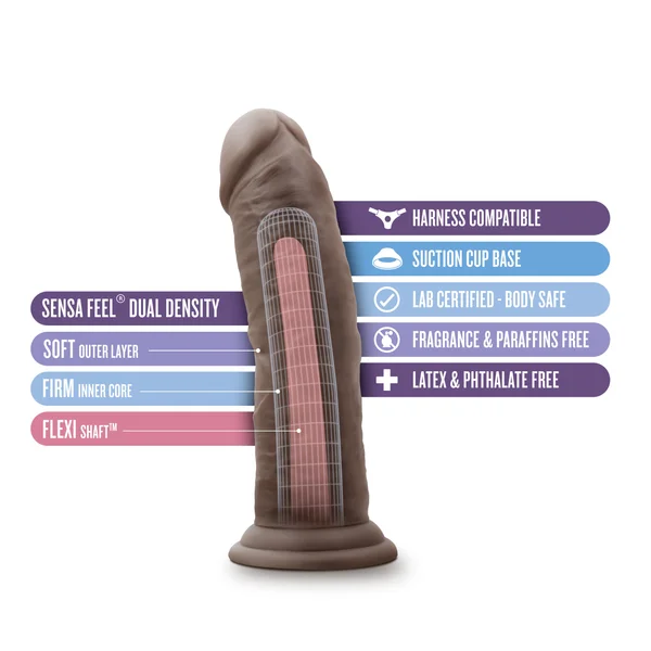 Au Naturel - 8 Inch Dildo With Suction Cup -  Chocolate — image 13 of 16